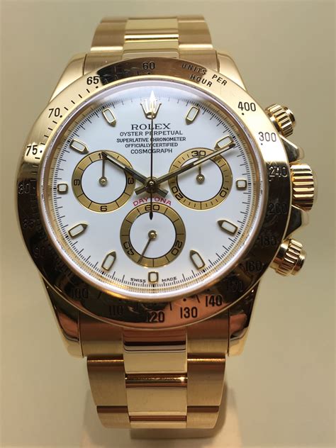 rolex daytona full gold white dial